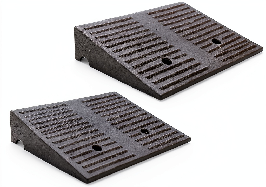 Installing WECARLLE Threshold Ramp Heavy Duty Rubber Design on a concrete garage doorway