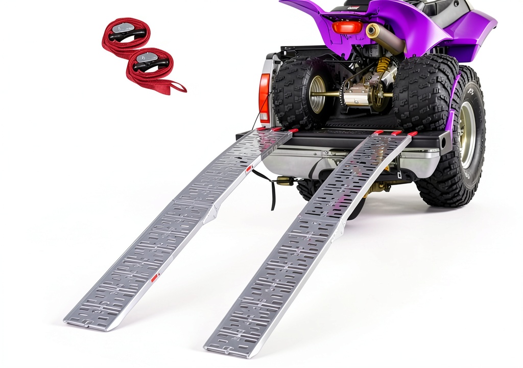 Clevr aluminum loading ramps in use
