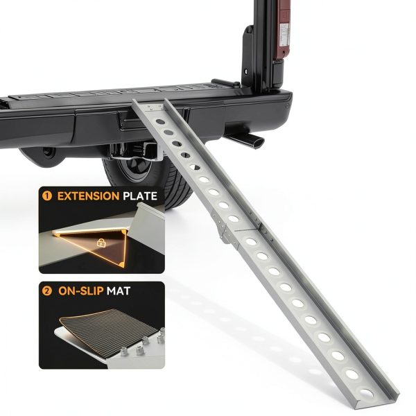 Aluminum Truck Ramp gardhom Foldable Silver-3