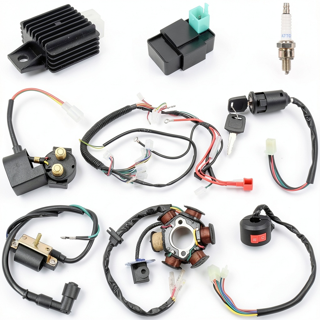Electric start wiring harness for Chinese made engines