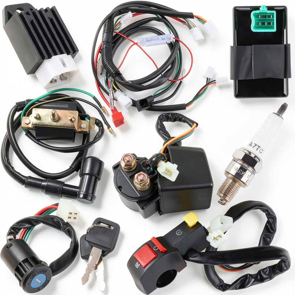 Wiring harness being installed on an ATV engine