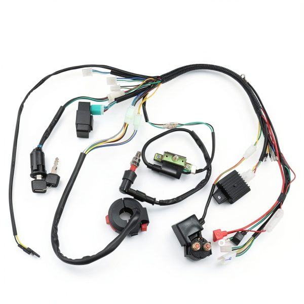 EOPOAYI 110cc ATV Wiring Harness Kit with Ignition Switch & Regulator-3