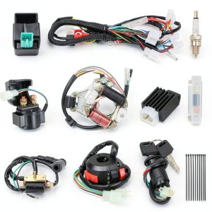 EOPOAYI 110cc ATV Wiring Harness Kit Red Black Power for Mini Quad-0