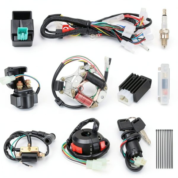 EOPOAYI 110cc ATV Wiring Harness Kit Red Black Power for Mini Quad-0
