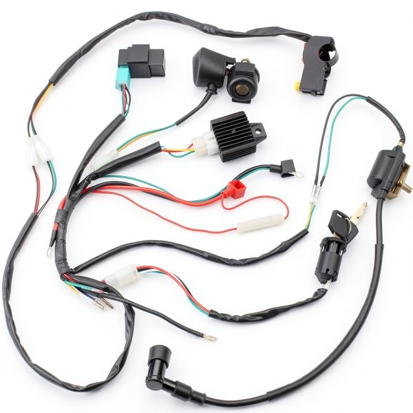 DKIIGAME Electric Start Wiring Harness for 50 125cc Quad ATV Kit-0