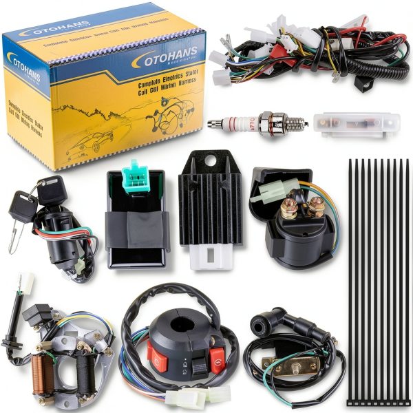 OTOHANS Automotive 110cc ATV Wiring Harness Kit with CDI and Relay-0