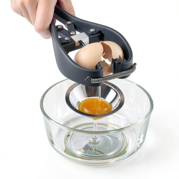Egg Cracker OUKEYI Opener Stainless Steel Black Kitchen Gadget-1