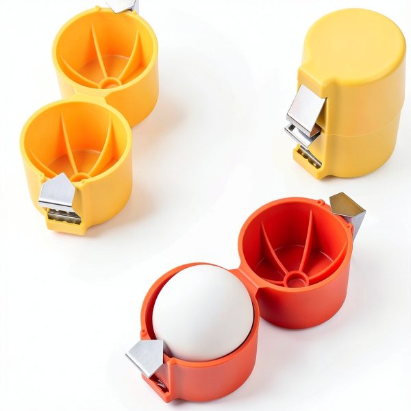 Egg Shell Opener Hikyueo Stainless Steel Peeler Set Yellow/Red/Pink-7