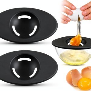 Silicone Egg Separator COKSDUPID 2PCS Gray Food Silicone Separator-0