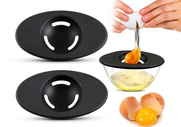 Silicone Egg Separator COKSDUPID 2PCS Gray Food Silicone Separator-0