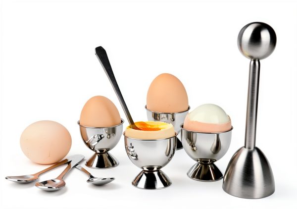 Egg Cracker Topper Set YellRin Stainless Steel Separator with 4 Spoons-5