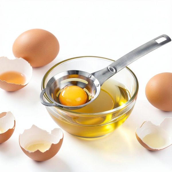 Stainless Steel Egg Yolk White Separator by BooMetCheer Six Hole Tool-2