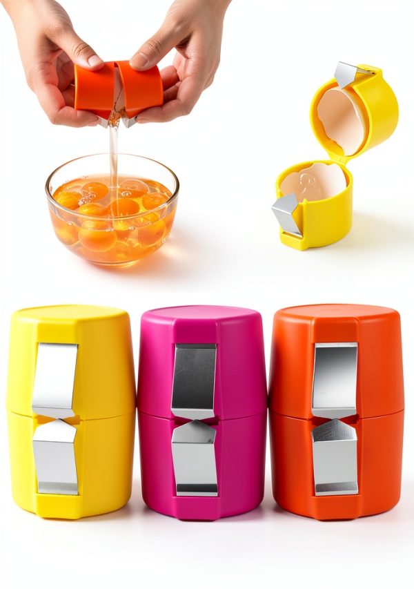 Egg Shell Opener 3PCS Egg Separator Egg Shell Opener for Hard Boiled Eggs Stainless Steel Egg Peeler, Handheld Egg Seperator Tool Kitchen Gadgets-0