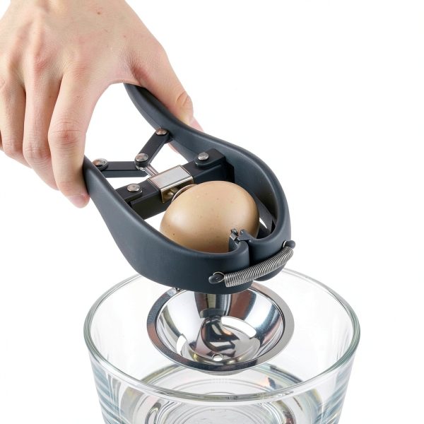 Egg Cracker OUKEYI Opener Stainless Steel Black Kitchen Gadget-3