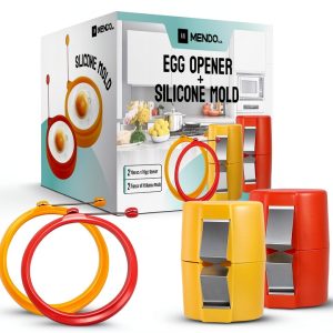 Egg Opener Set with Silicone Molds by MENDO USA – Yellow/Orange-0