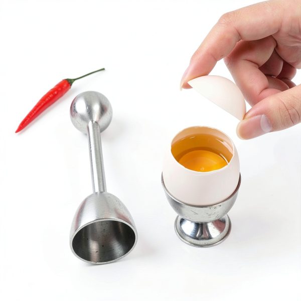 Egg Cutter Set YellRin Stainless Steel with 2 Cups & 2 Spoons-5