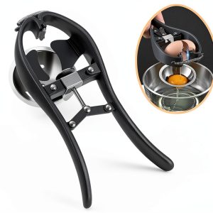 Egg Cracker OUKEYI Opener Stainless Steel Black Kitchen Gadget-0