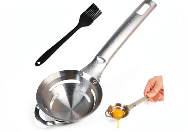 Stainless Steel Egg Yolk White Separator by BooMetCheer Six Hole Tool-0