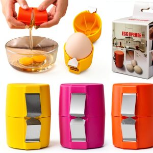 Egg Shell Opener Hikyueo Stainless Steel Peeler Set Yellow/Red/Pink-0