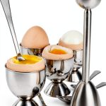 Egg Cracker Topper Set YellRin Stainless Steel Separator with 4 Spoons-0