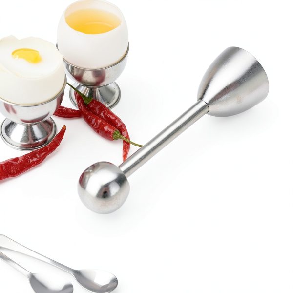 Egg Cutter Set YellRin Stainless Steel with 2 Cups & 2 Spoons-6