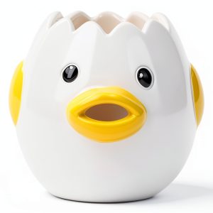 Cartoon Egg Separator Mini Sretanj Ceramic Kitchen Tool Yellow 3 inch-0
