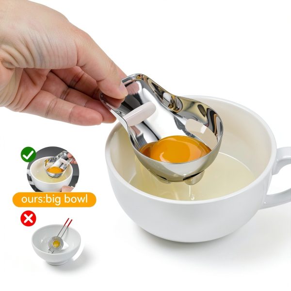 Egg Yolk Separator Sretanj Food Grade Stainless Steel Manual Silver-2