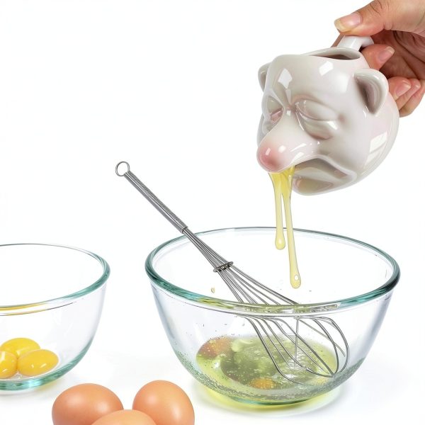 Funny Egg Yolk Separator EJOTSTSD Ceramic Tool with Grip Handle-3