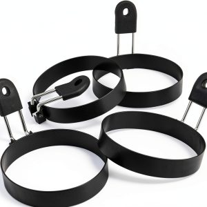 COTEY 3.5" Nonstick Egg Rings Set of 4 for Pancakes, English Muffins,-0