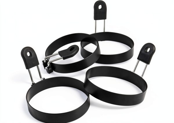 COTEY 3.5" Nonstick Egg Rings Set of 4 for Pancakes, English Muffins,-0