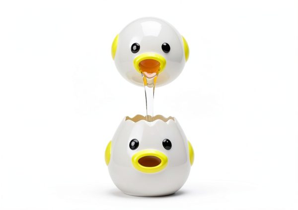 Cartoon Egg Separator Mini Sretanj Ceramic Kitchen Tool Yellow 3 inch-3