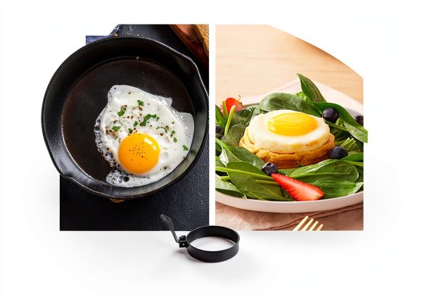 COTEY 3.5" Nonstick Egg Rings Set of 4 for Pancakes, English Muffins,-4