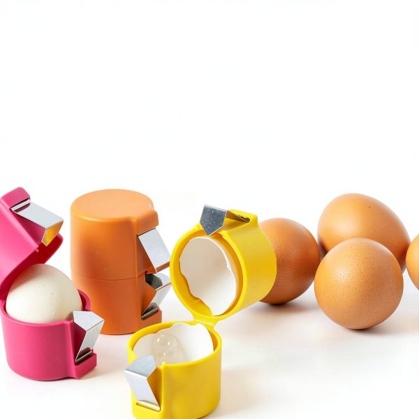 Egg Shell Opener Lioatyo 3-Piece Stainless Steel Egg Separator Orange-3