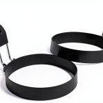 COTEY 3.5" Egg Rings Set of 2 with Silicone Handle, Large Round Mold-0