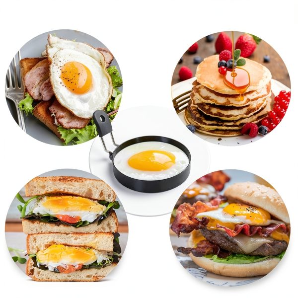 COTEY 3.5" Nonstick Egg Rings Set of 4 for Pancakes, English Muffins,-2